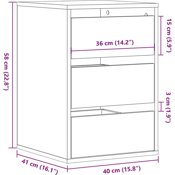 vidaXL Kommode Betongrau 40x41x58 cm Holzwerkstoff 852837 – Bild 10