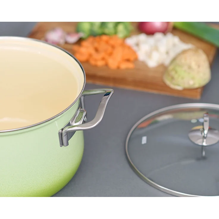 RIESS Topfset 5 teilig smaragd Emaille – Bild 7