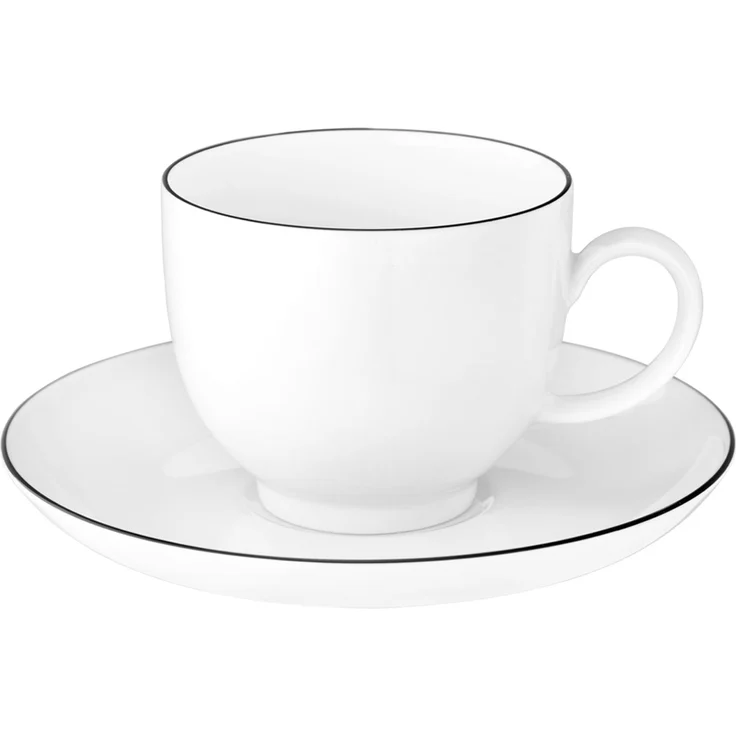 Seltmann Weiden Lido Black Line Kaffeetasse mit Untertasse 220 ml – Bild 1