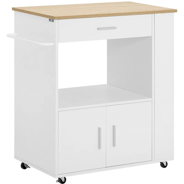 SoBuy FKW113-WN Küchenwagen, Spanplatte, Melamin, Weiß, 82 x 88 x 46 cm – Bild 1