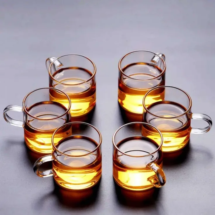 Hermia Concept '6li Espresso' Kaffeetassen-Set (2-teilig), Transparent, 5,5 x 4,8 cm