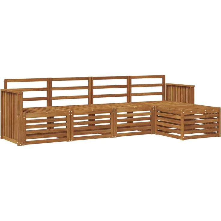 vidaXL Outdoor-Sofagarnitur 5 stk. 5-Sitzer Natur Massivholz Akazie 3374644 – Bild 2