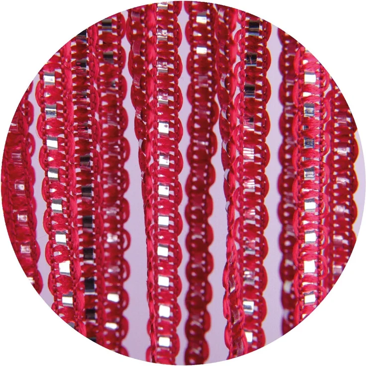Arsvita Fadenvorhang Metallik-Optik mit Ösen, Türvorhang 140x250cm (Rot) – Bild 5
