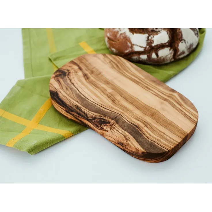 dasOlivenholzbrett Servierbrett Brotzeitbrett aus Olivenholz im Naturschnitt, Olivenholz, (1-St)