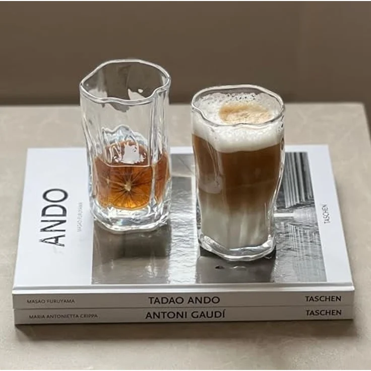 Zoha Glas Diamond Clear Glas Trinkgläser Cocktailgläser, Glas, Hitzebeständig Eiskaffeegläser Tee Wasser Saft Kaffee – Bild 2