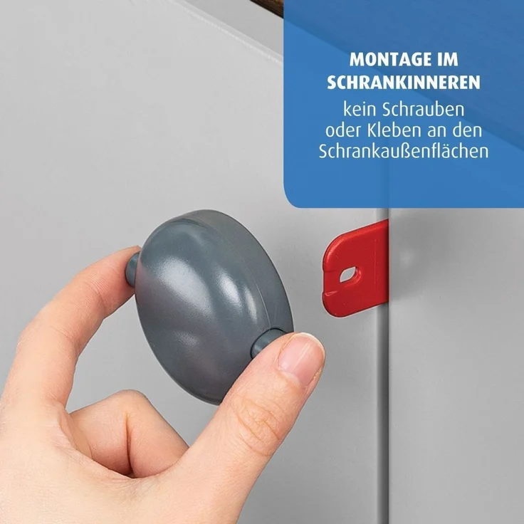 Schrankschloss für Doppeltüren, grau – Bild 4