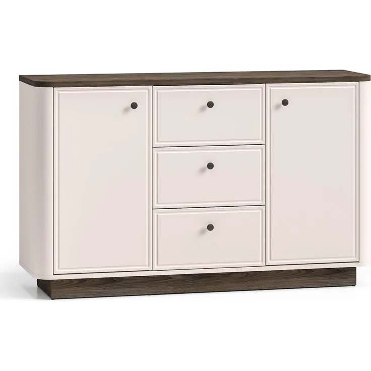 Selsey 'Vilavio' Sideboard 2-türig, 3 Schubladen, Kaschmir/Eicheoptik Dunkel, 138 cm – Bild 1
