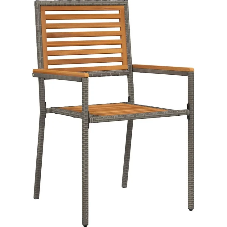 vidaXL Garten Essgruppe 3 pcs Grau und Braun Poly-Rattan 3365435 – Bild 5