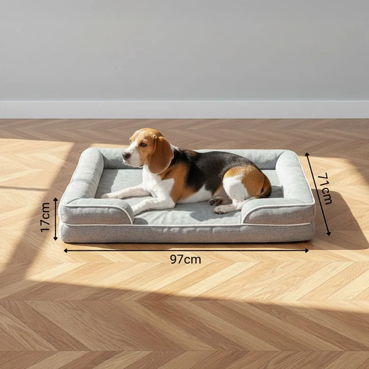 belviona Memoryfoam Hundebett orthopädisch, gelenkschonend & wasserabweisend mit abnehmbaren Bezug, 97x71x17 cm – Bild 8