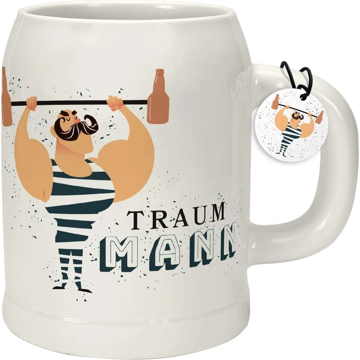 Traummann Porzellan 60 cl Geschenk-Anhänger Bierkrug 47226 – Bild 2