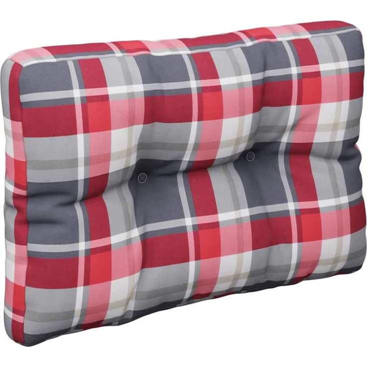 vidaXL Palettenkissen, Stoff, Rot Karomuster, 60 x 40 x 12 cm – Bild 3