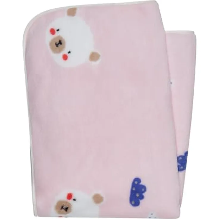 Sterntaler Babydecke Familie Bär, weiche Babydecke aus Plüsch, süßes All-Over Motiv, kurze und langflorige Seite, kuschelig und pflegeleicht, 100×75×1 cm, rosa
