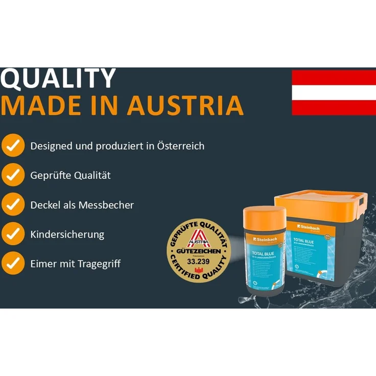 STEINBACH | Wasserpflege Starter Set I Pool Chlor Starterset für Einsteiger I Mini-Multitabs, Kristallklar, Dosierschwimmer, Testkit, pH-Senker & Chlorgranulat | Pool-Zubehör-Set für Anfänger – Bild 8
