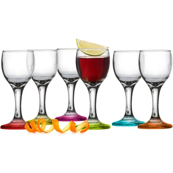 6 bunte Likörgläser Schnapsgläser Tequilagläser Schnaps Shots Stamper Aperitif