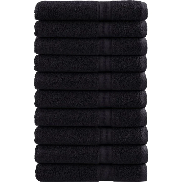 vidaXL Premium-Saunatücher SOLUND 10 Stk. Schwarz 80x200 cm 600 g/m² 137436 – Bild 1
