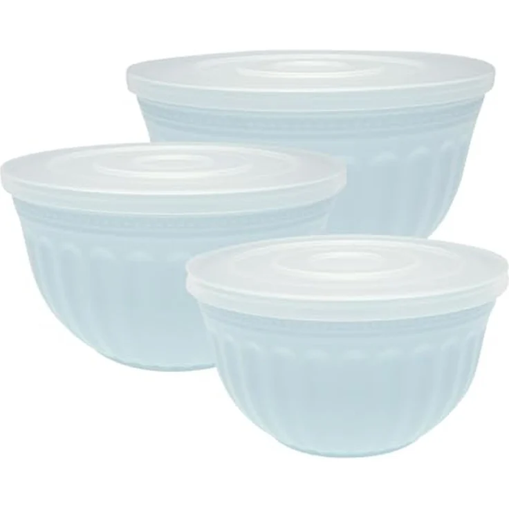 Greengate Schüssel Alice Schüssel mit Deckel pale blue Set3, (Schüsseln & Schalen) – Bild 1