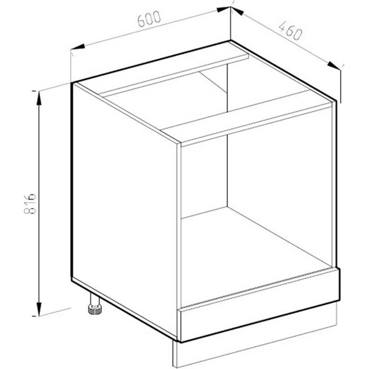 Herdumbauschrank R-Line Goldkraft Eiche 60 cm J-Shape, AP Anthrazit Vicco – Bild 2