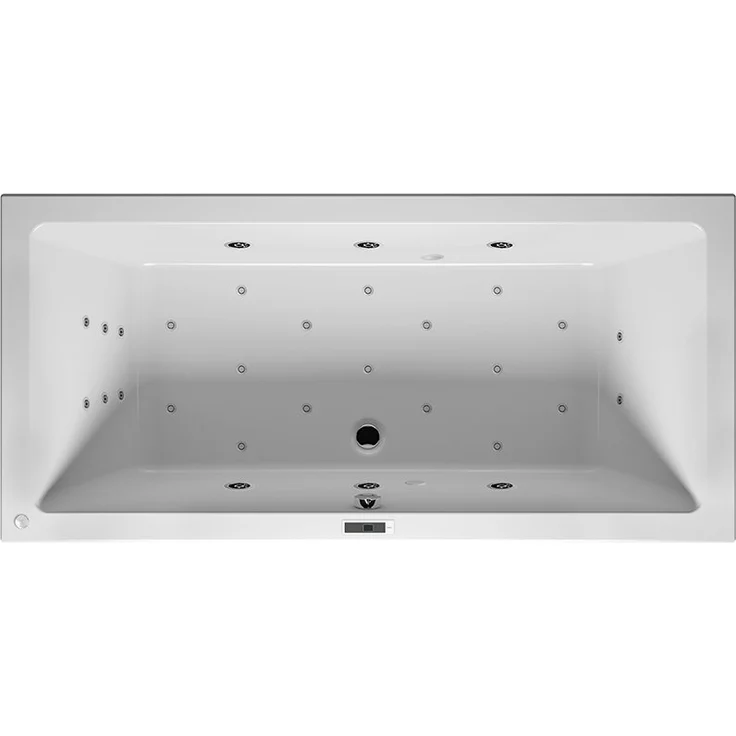 RIHO Lusso Rechteck-Badewanne, Version rechts, mit Bliss-System, Einbau, 2-Sitzer, weiß, B0, Ausführung: 160 x 70 x 47 cm, Nutzinhalt: 154 Liter - B013004005