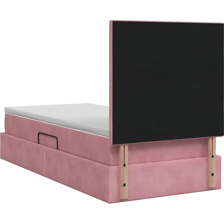 vidaXL Aufbewahrungsbett mit Matratze Rosa 90 x 200 cm Samt 3459728 – Bild 9