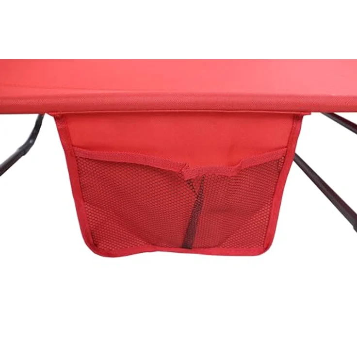 VCM Sonnenliege klappbar Bindox L, Maße ca. 185 x 24 x 55 cm, leicht und kompakt, mit verstellbarem Sonnendach in Rot und Anthrazit – Bild 6