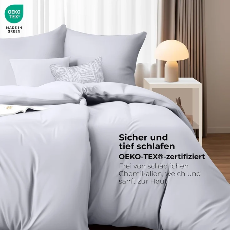 Utopia Bedding Bettwäsche 135x200 4teilig - Mikrofaser 2 Bettbezug 135x200 cm + 2 Kissenbezüge 80x80 cm - Weiß – Bild 4