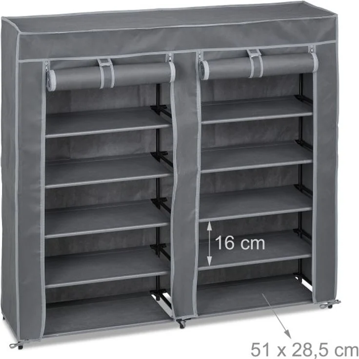 Schuhschrank Stoff 12 Fächer – Bild 5