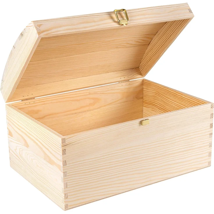 Creative Deco Holzkiste Holztruhe Holzkiste mit Deckel und Schloss – Bild 7