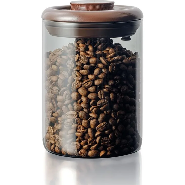 SURFOU Kaffeedose Kaffeedose Glas 900ml Luftdicht mit Ventil für Kaffeebohnen Braun, Glas, (1200 ml Fassungsvermögen, Vorratsdosen mit Deckel Luftdicht, Vorratsdosen, Vorratsdosen Glas mit Deckel, KaffeedoseLuftdicht, Braune Kaffeedose aus Borosilikatg...