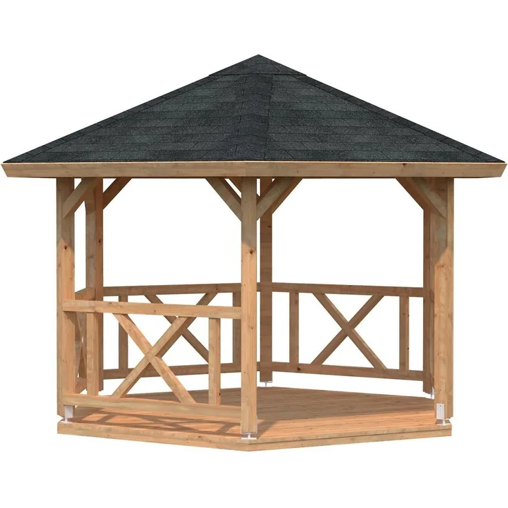 Palmako Holz-Pavillon Betty ohne Fußboden 337x337 cm Holzpavillon 4743142052587
