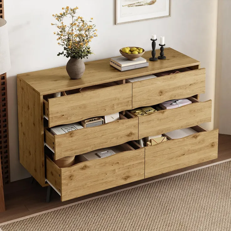 Sideboard, Breite 120cm, Wohnzimmerschrank, Mehrzweckschrank, Schubkastenkommode, Küchenschrank, Aufbewahrungsschrank – Bild 4