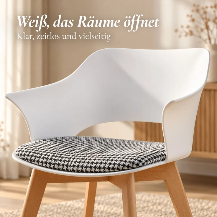 ALBATROS Esszimmerstühle 4er Set AALBORG, Grau - Beine aus Buche Massiv-Holz, Skandinavisches Retro-Design, bequemer Schalenstuhl - Eleganter Küchenstuhl, Stuhl Esszimmer für Esstisch – Bild 9