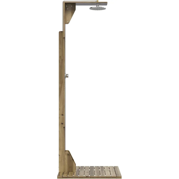 vidaXL Gartendusche 214,5 cm Imprägniertes Kiefernholz und Edelstahl 886347 – Bild 5