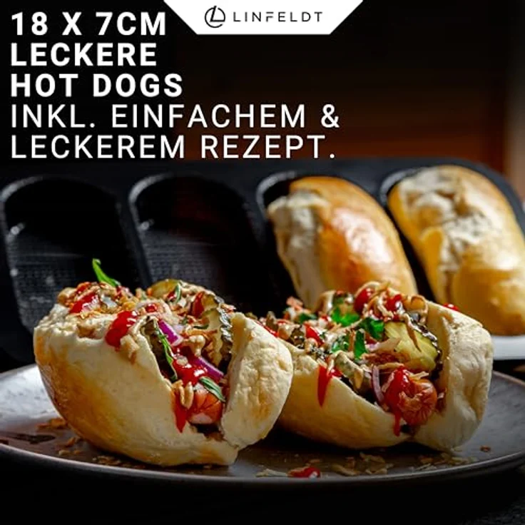 LINFELDT Baguetteblech Premium Baguette / Hot-Dog Backblech mit Antihaftbeschichtung – Bild 3