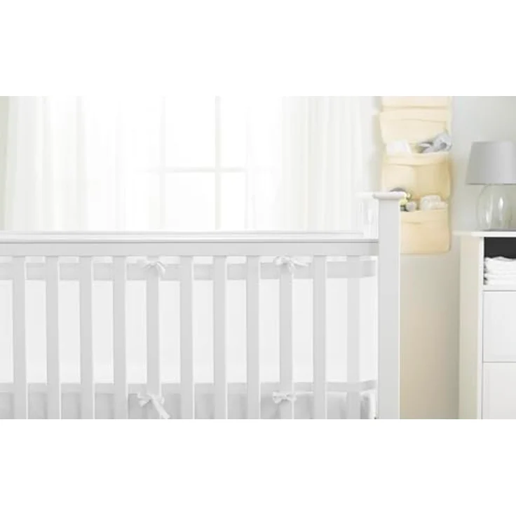 BreathableBaby Airflow Mesh Liner, Weiß, 4-seitiges Babybett – Bild 2