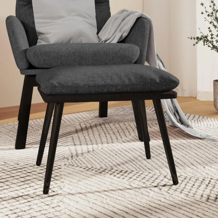 vidaXL Fußhocker Dunkelgrau 45x29,5x35 cm Stoff und Kunstleder 341516