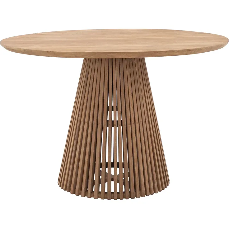 Vente-unique - TRIANI Garden dining set Holz, Platte Beige - B 120 cm x H 75 cm x L 120 cm – Bild 2