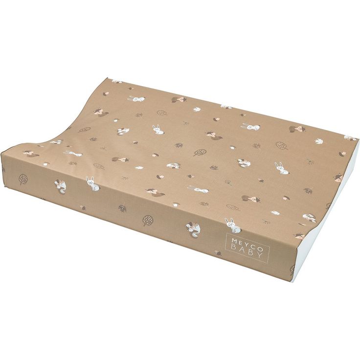 Meyco Wickelauflage Comfort 50 x 70 cm, wasserabweisend mit Forest Animal-Muster in Sand