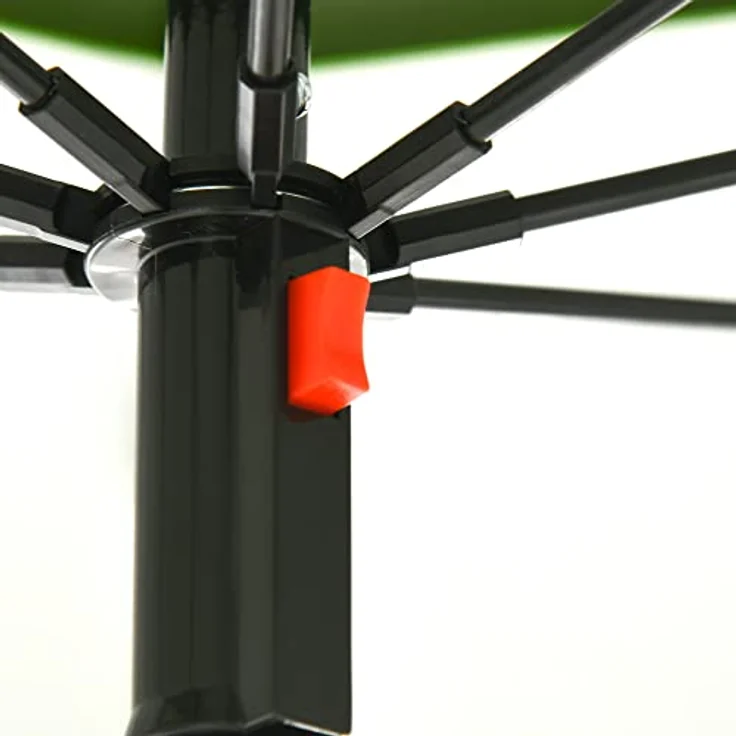 Outsunny Sonnenschirm, UV-Schutz 30+, verstellbar, grün, 185x185 cm, metall, inkl. Tragetasche – Bild 9