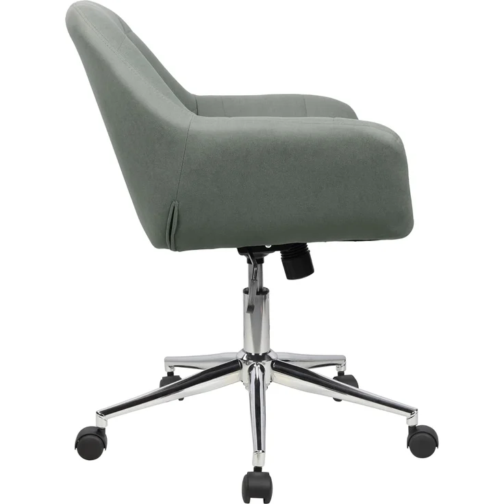 SVITA Schreibtischstuhl LILY, Höhenverstellbar, Bürostuhl mit Rollen, drehbar, Kunstleder, Grau – Bild 4