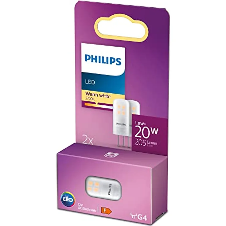 Philips PL76785 LED Lampe G4, 1,8 W (entspricht 20 W), warmweiß (2700K), 205 lm, EEK A++
