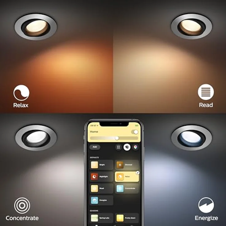 Philips Hue White & Color Ambiance Centura runde Einbauspots 1er Pack (1.050 lm), dimmbare Deckenlampen mit 16 Mio. Farben, smarte Lichtsteuerung über Sprache und App, aluminium, neue Generation – Bild 3