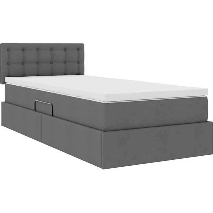 vidaXL LED-Speicherbett mit Matratze Dunkelgrau 90 x 200 cm Stoff 3371245 – Bild 6