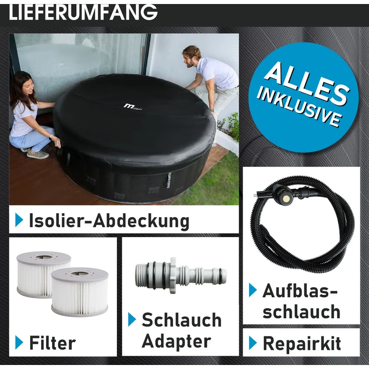 BRAST 'MSpa Starry' Whirlpool aufblasbar mit LED-Beleuchtung für 6 Personen, Ø204x70 cm – Bild 10