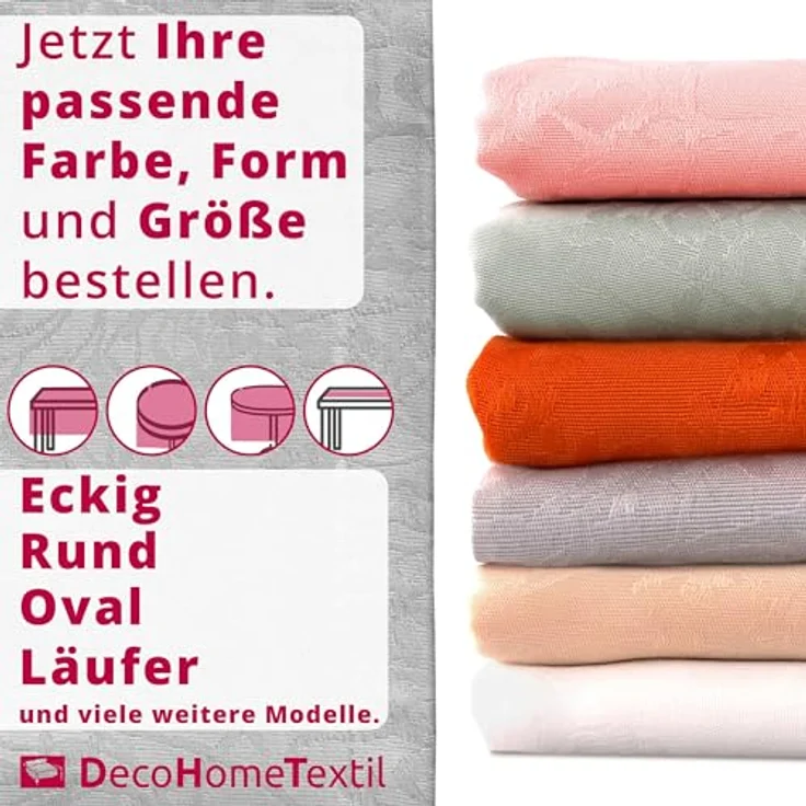 DecoHomeTextil Heimtextilmanufaktur Tischdecke Harmony hochwertig pflegeleicht mit Saumrand – Bild 4