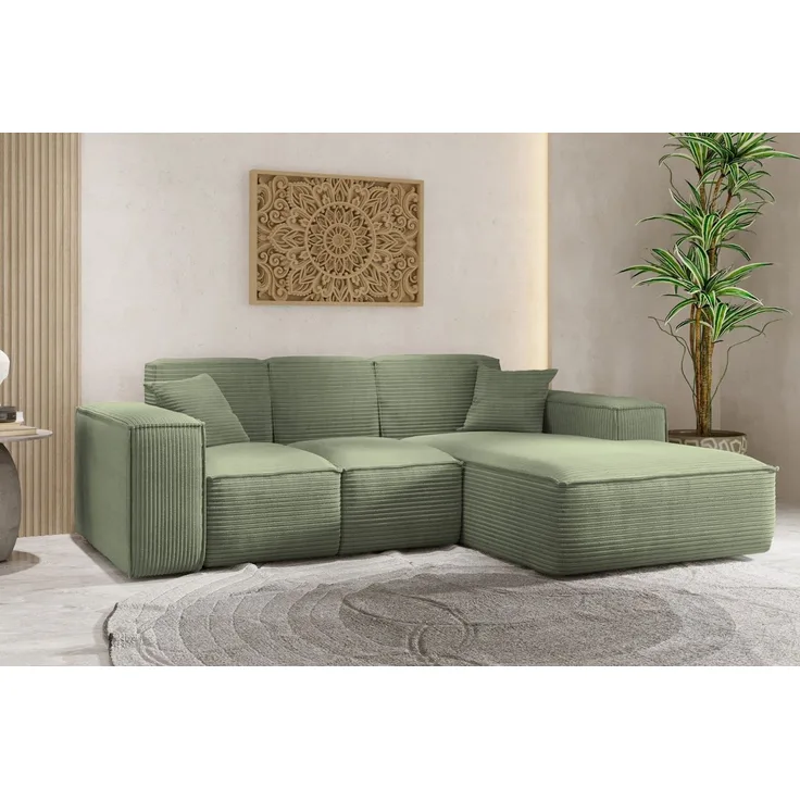 Kaiser Möbel Ecksofa Eckcouch SIENA L-Form, Stoff Poso/Salvador/Maloy/Artico/Velo, Einzelsofa, Bequem, originelles Design, praktisch, viele Farben