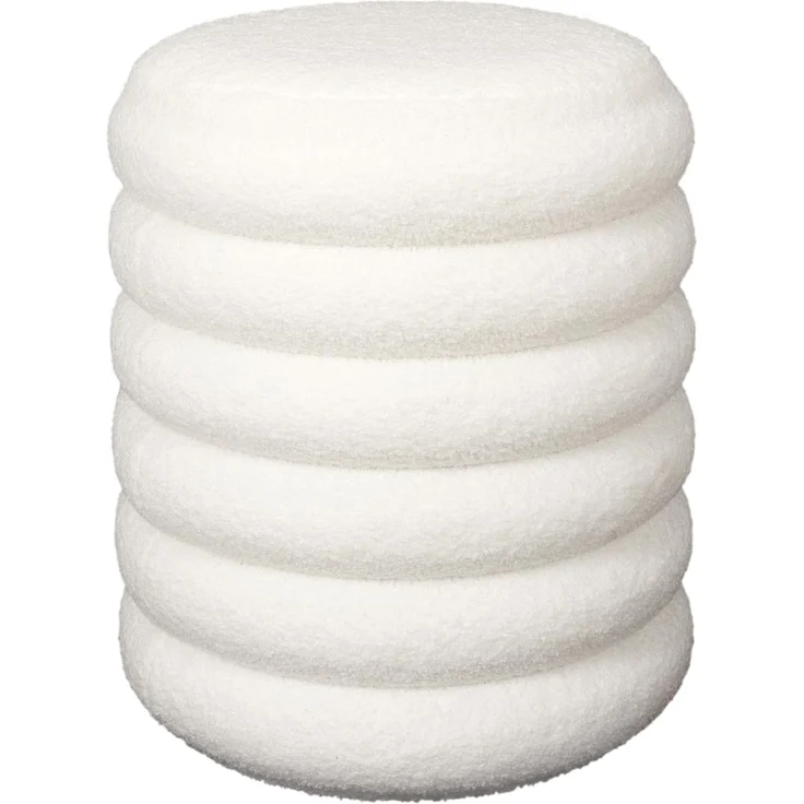 HOME DECO FACTORY, HD7623, Bouclette Freya Aufbewahrungs-Pouf, Natural Crush, Möbel, Sitz, Pouf und Bodenkissen, 37 x 43,5 x 37 cm, Sitzhöhe 43,5 cm, Weiß – Bild 1