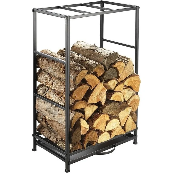 Kobolo Kaminholzregal Kaminholzständer aus Metall schwarz lackiert, BxTxH:50 x 32 x 80 cm – Bild 4