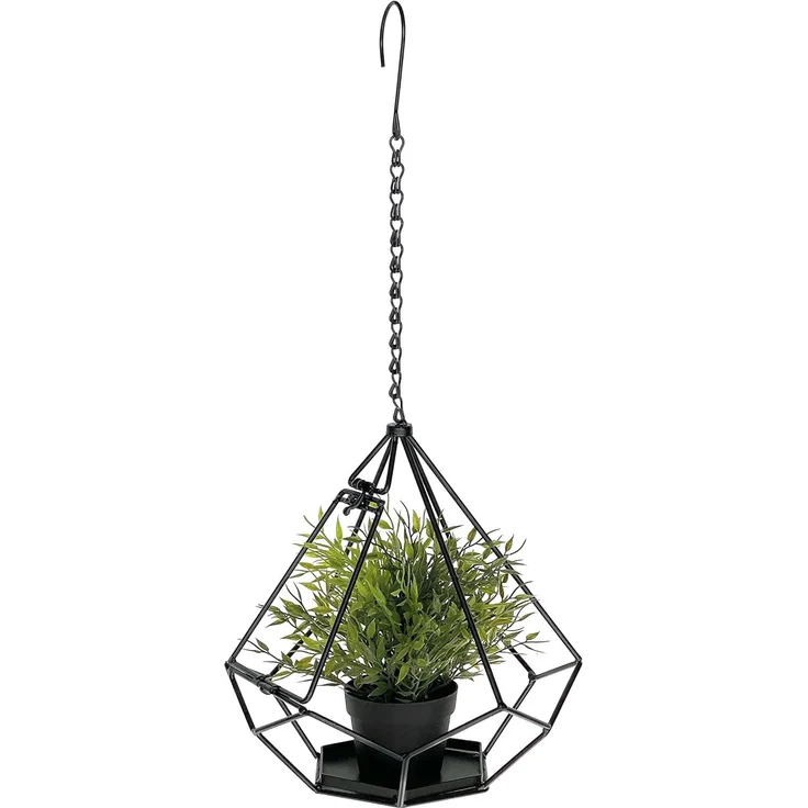DanDiBo Blumenampel Innen Metall Wand Hängepflanzen 64 cm 96075 S mit Tür 6 Ecken Pflanzenhänger Blumenhänger Topfhänger Blumen Blumentopfhänger Hängetopf – Bild 1