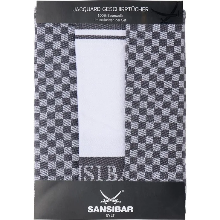 Sansibar Sylt Geschirrtuch Geschirrtuch SANSIBAR Jacquard BL 50x70 cm grau