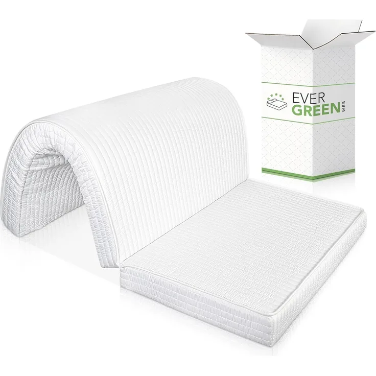 EVERGREENWEB Matratze auf eineinhalb Plätzen für Schlafsofa, 10 cm hoch, Faltbare Matratze mit gemütlichem Sitz, orthopädische Matratze aus Polyurethan, hypoallergene Beschichtung120x190